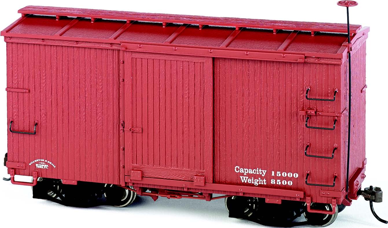 Bachmann On30 18 FT Box Car - Murphy Roof - Oxide Red, Data Only