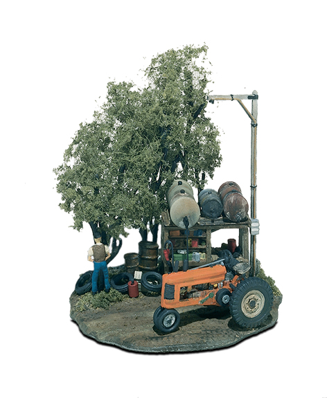 Woodland Scenics Mini-Scene® - Tankování traktoru - HO Scale Kit