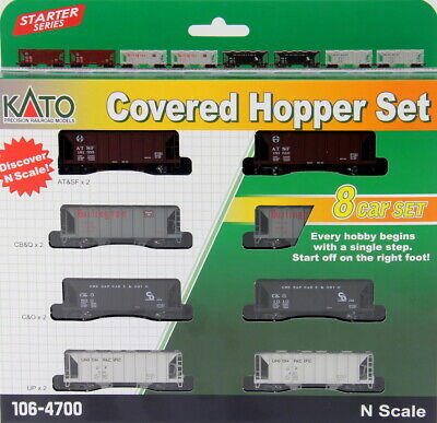 KATO N Covered Hopper- Hangar Set - set 8ks nákladních vozů