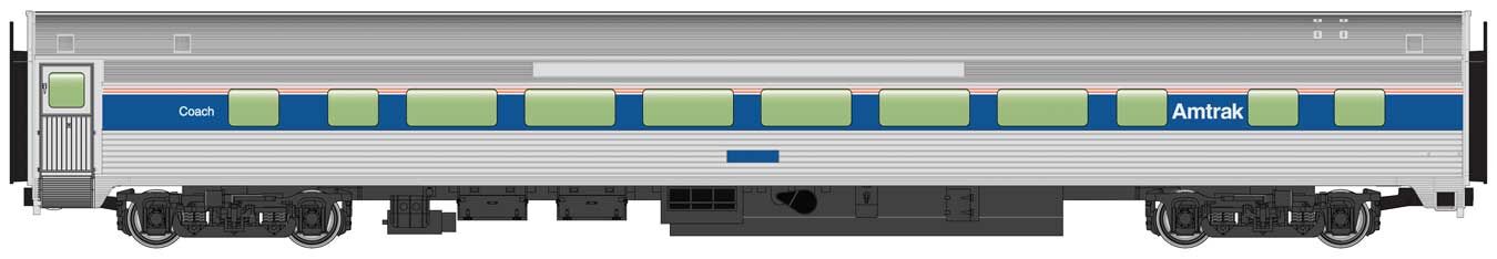 Walthers Mainline HO 85' Budd Large - Window Coach - Amtrak Phase lV