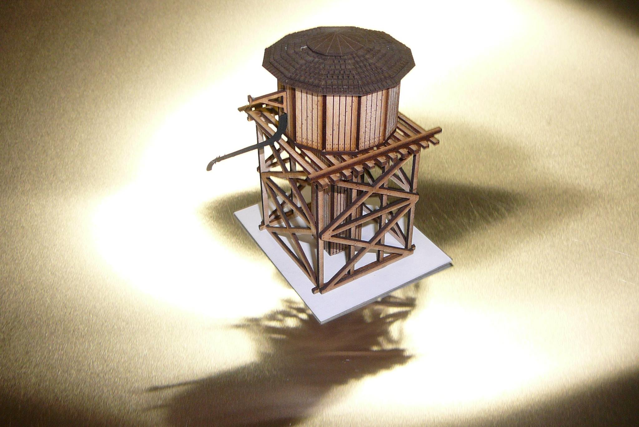 BuBi Model - dřevěná vodárna, laser cut stavebnice - HO Scale