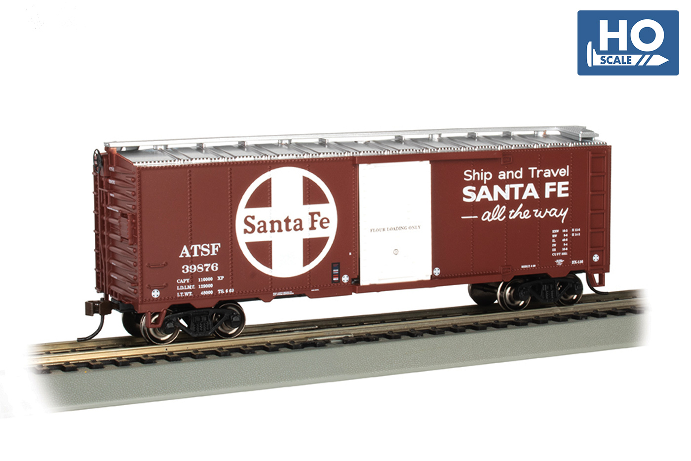 Bachmann HO 40' Box Car PS-1 - Santa Fe #139876 - Flour Only