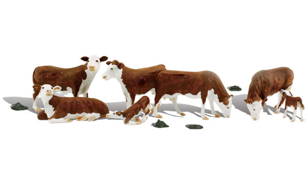 Woodland Scenics - Herfordské krávy - N Scale