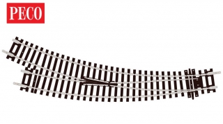 PECO ST-244 HO pravá oblouková výhybka, R 504,8/438 mm
