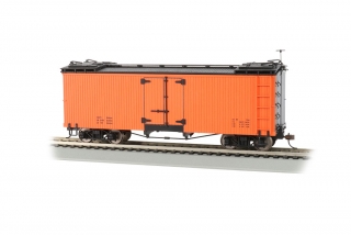 Bachmann On30 Reefer Box Car - Orange with Black Roof