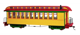 Bachmann On30 Passanger Car - Yellow & Red