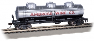 Bachmann HO 40' Three-Dome Tank Car - Ambrose Wine Co. #7501