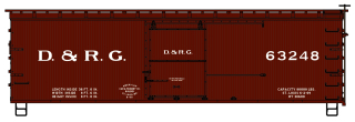 ACCURAIL HO 36' Double-Sheathed Wood Boxcar - Denver & Rio Grande #63248 - Kit