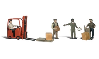 Woodland Scenics - Dělníci a vysokozdvižný vozík - O Scale